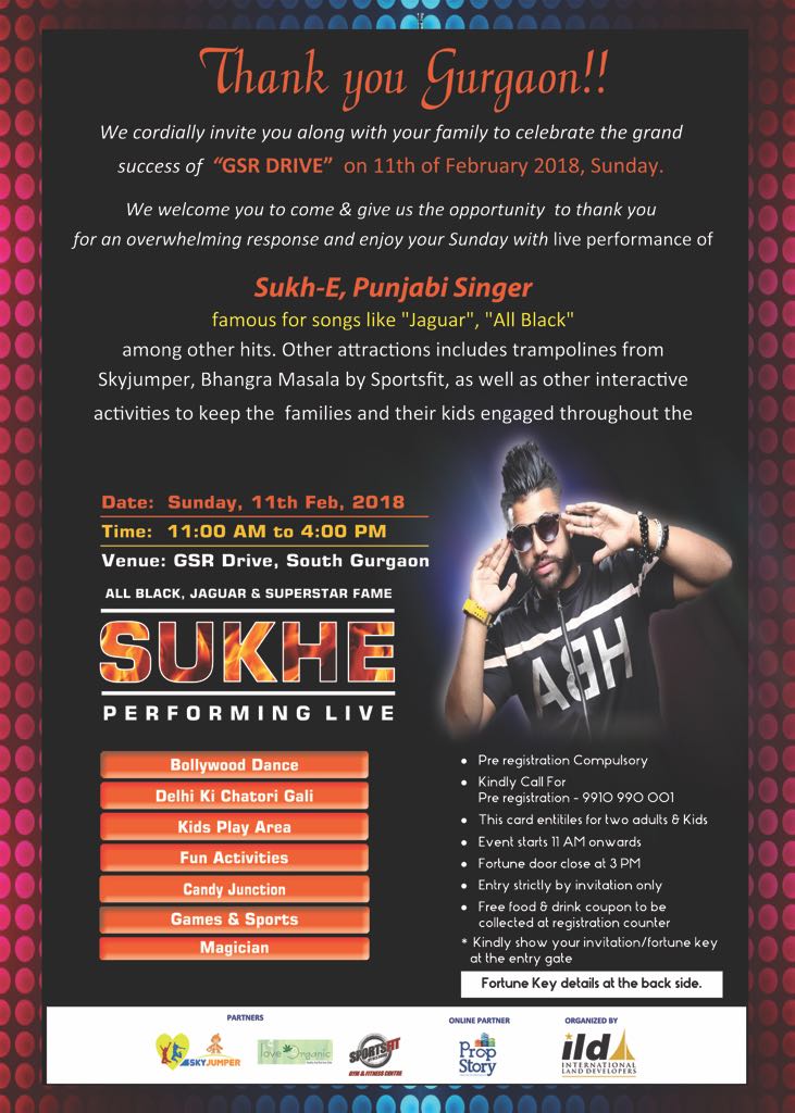 You are cordially invited to celebrate the grand success of ILD GSR Drive Update